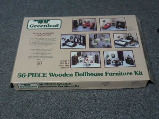 Vintage Greenleaf Collectible Dollhouse 56 Piece Furniture Kit 9010 1982