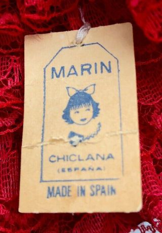 Vintage Marin Spanish/Chiclana Flamenco Dancer Doll Figurine Red Dress 7” 4