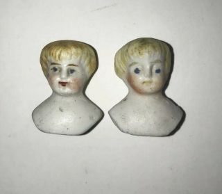 Vintage Porcelain Bisque Doll Heads Miniature German?