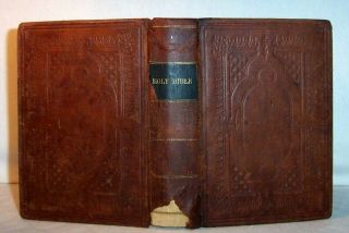 1883 Antique Holy Bible Leather King James Ver Crossman Shutesbury Massachusetts