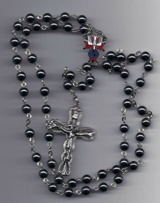 Knights Of Columbus Rosary - Hematite Beads