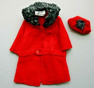 Vintage Mattel Barbie Doll Clothing Accessories Cold Outside - Red