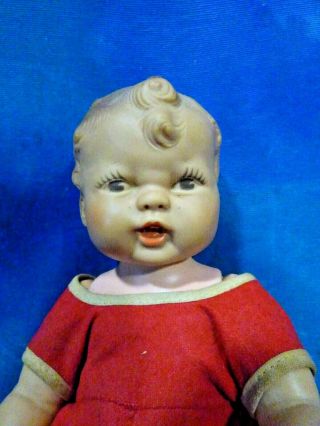 Vintage 1950s Vinyl & Plastic Eegee Goldberger Happy Face Doll 10in De28