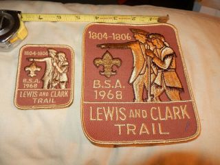 1968 Rare Bsa Lewis And Clark Trail Boy Scout Patch Set 1804 - 1806