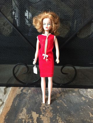Vintage 1963 American Character Tressy Doll With Red Dress & Key 