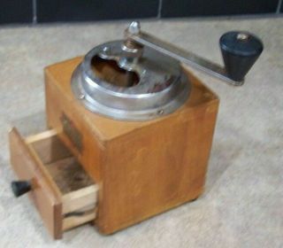 Wooden Grinder - Vintage Antique A/T BREVETTI - Coffee Spice Tobacco Herbs 2