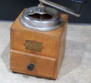 Wooden Grinder - Vintage Antique A/T BREVETTI - Coffee Spice Tobacco Herbs 3