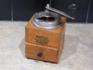 Wooden Grinder - Vintage Antique A/T BREVETTI - Coffee Spice Tobacco Herbs 4