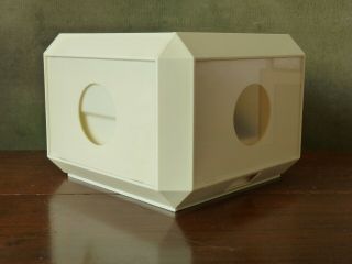 Vintage Cream Plastic Helix Picture Box Photograph Photo Cube Storage R85 6x4