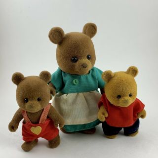 Calico Critters Sylvanian Families Vintage Brown Bear Family