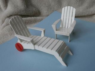 Vhtf Vintage Ideal Plastic Dollhouse White Chase Lounge Patio Chair
