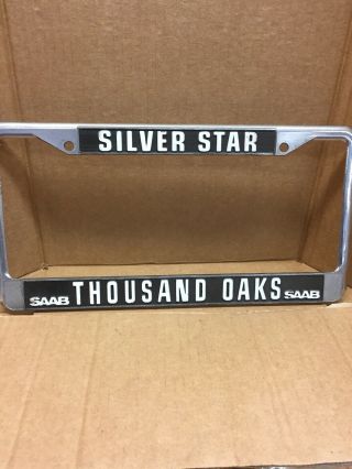 Licence Plate Frame For Antique Saab Silver Star Thousand Oaks