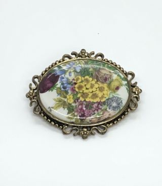 Victorian Flower Garden Rose Antique Brooch S Detail Limoge Edwardian Vintage 2
