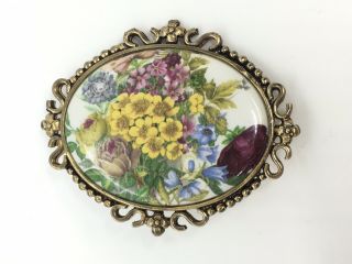 Victorian Flower Garden Rose Antique Brooch S Detail Limoge Edwardian Vintage 4