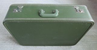Antique Vintage Green Hard Shell Travel Suitcase Luggage