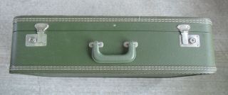 Antique Vintage Green Hard Shell Travel Suitcase Luggage 2