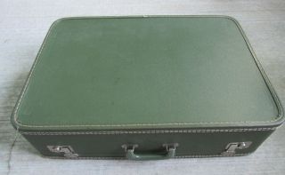 Antique Vintage Green Hard Shell Travel Suitcase Luggage 3