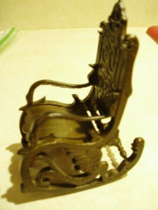 Dollhouse Miniature Vintage Walnut Carved Ornate Dragon Rocking Chair1:12
