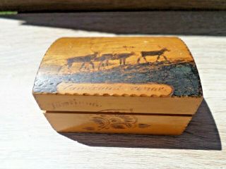 Vintage Swedish Lapland Saami Wooden Jewelery Box /swedish Folk Art Rustic