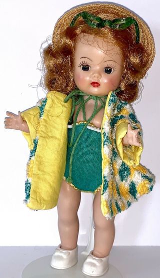 Vintage 1954 - 55 Nasb Muffie Walker Doll In Tagged 1956 Swimsuit Style 801