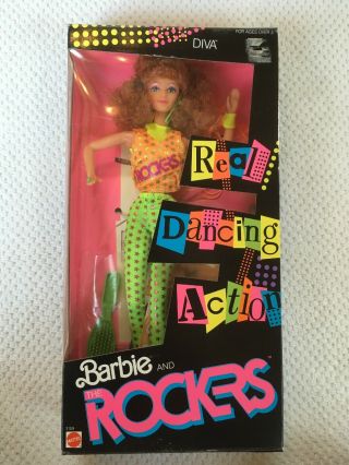 Vintage Barbie And The Rockers Diva Red Hair Midge Doll 1986 Opened Box