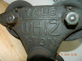 Antique Yale Whiz One Ton I - Beam Trolley/pulley