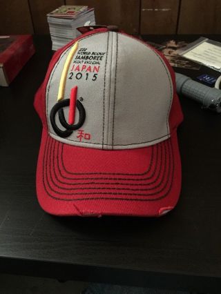 Boy Scout 2015 World Jamboree Japan Embroidered Distressed Hat Cap Licensed Bsa
