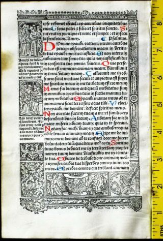 Lge.  Printed Medieval Boh,  Deco.  Border Scenes,  Susanne&old Lechers,  Monsters,  C.  1512