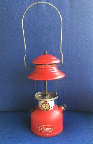 Vintage Red Coleman Lantern 200a No Globe June 1959