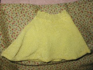 Vintage Terri Lee Doll 3 Pc Yellow Knit Sweater Skirt Fashion Outfit 3