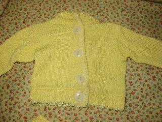 Vintage Terri Lee Doll 3 Pc Yellow Knit Sweater Skirt Fashion Outfit 5