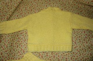Vintage Terri Lee Doll 3 Pc Yellow Knit Sweater Skirt Fashion Outfit 6