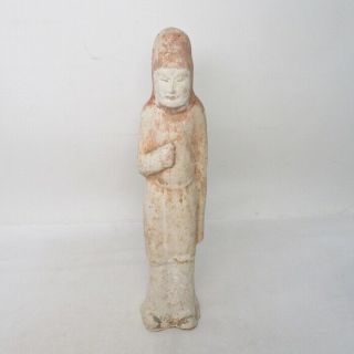 A307: Chinese Woman Statue Of Ancient Style Pottery Of Kasai Style
