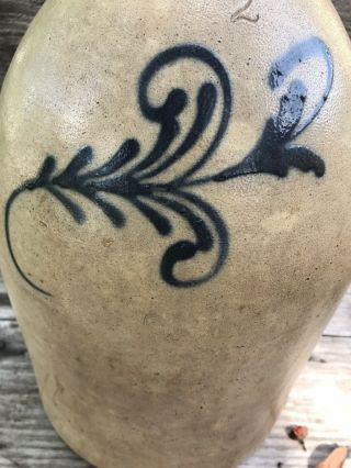 Antique 2 Gallon Crock Edmands & Co Salt Glaze Stoneware Pottery Jug 3