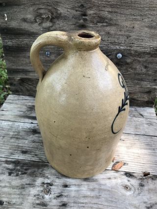Antique 2 Gallon Crock Edmands & Co Salt Glaze Stoneware Pottery Jug 6