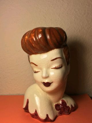 Vintage Glamour Lady Head Vase