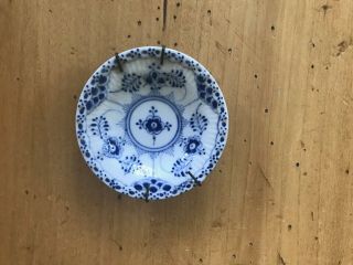 Antique Vtg Royal Copenhagen Blue Fluted Miniature Plate Butter Pat Fabulous