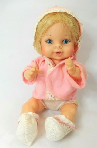 Vintage 1970 Horsman Vinyl Baby Doll Pink Outfit 10 " Drink And Wet