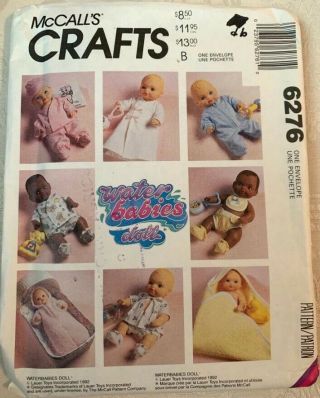 1992 Mccalls Crafts Sewing Pattern Water Babies Dolls Clothes Uncut 3 Sizes L@@k