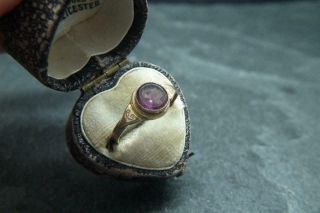 Lovely Antique Victorian Edwardian Amethyst Paste Rolled Gold Ring