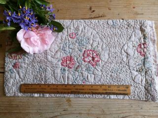 Lovely Vintage Quilt Piece Craft Sewing Slow Stitch Art Patchwork 13
