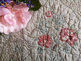 Lovely Vintage Quilt Piece Craft Sewing Slow Stitch Art patchwork 13 2