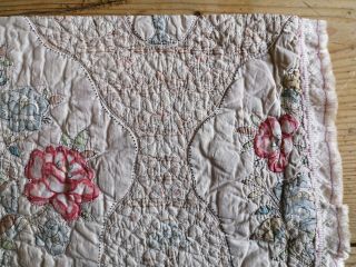 Lovely Vintage Quilt Piece Craft Sewing Slow Stitch Art patchwork 13 3