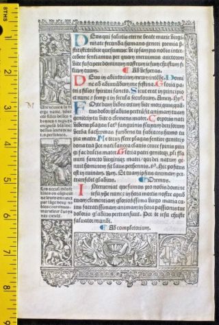 Lg.  Printed Medieval Boh,  Deco.  Border Scenes,  Monster Rides Ape,  S.  Vostre,  C.  1512