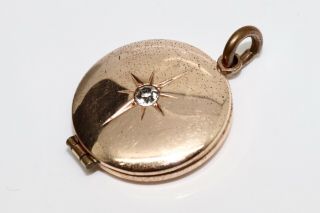 A Heavy Antique Victorian Paste Stone Gold Plated Locket Pendant 12885