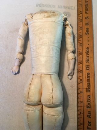 Antique Kid body for shoulder head doll 17 1/2 