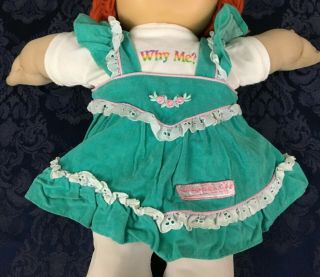 Vintage Cabbage Patch Kids Doll Clothes Turquoise Velvet Dress Shirt Leggin I218 2