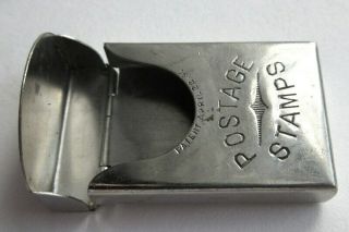 Miniature Antique Victorian Metal POSTAGE STAMP HOLDER 1890 for Purse or Pocket 6