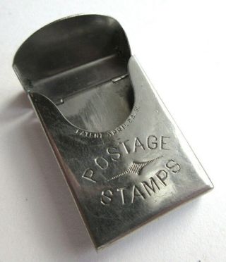 Miniature Antique Victorian Metal POSTAGE STAMP HOLDER 1890 for Purse or Pocket 7