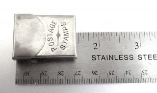 Miniature Antique Victorian Metal POSTAGE STAMP HOLDER 1890 for Purse or Pocket 8